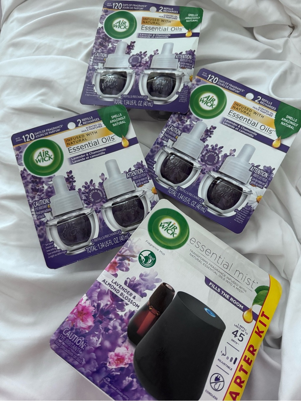 Airwick Bundle - Lot of 3 Refills and 1 Essential Mist